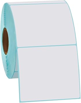 3" x 3" White Square Thermal Label Stickers 500/Roll Self-Adhesive Direct Thermal Labels for Label Printers