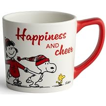 DaySpring - Peanuts - Happiness And Cheer Ceramic Mug, 14oz, Red