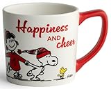 DaySpring - Peanuts - Taza de cerámica Happiness & Cheer, color rojo