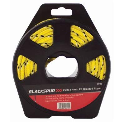 Garden Mile 20m x 4mm Polypropylene Braided Utility Cord on Plastic Reel, Strong Weather Resistant Line for Home Garden