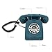 Retro Design Corded Landline Phone - Classic Vintage Old Fashioned Rotary Dial Style Desk Table Home Office Coiled Cord Handset w/ Button Dialing, Standard Telephone Jack - Pyle PPRETRO25BL (Blue)