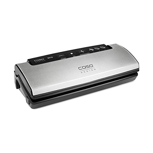 CASO VC15 Vakuumierer – Testsieger, Vakuumgerät, Lebensmittel bleiben vakuumiert bis zu 8x länger frisch, variable Vakuumstärke, separate Schweißfunktion, inkl. 10 gratis Profi- Folienbeutel