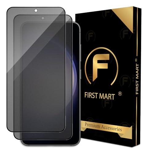 Image of FIRST MART Militry-Grade Matte-Privacy Tempered Glass for Samsung Galaxy S23 and Samsung S22 (6.1 Inches) - Anti-Spy, Anti- Glare, Edge to Edge I Case Friendly, 9H Hardness, Bubble-Free | Anti-Peeping Protection, 2 Pack