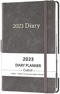 Coboll Diary 2023 Day to Page - Productivity A5 Daily Planner from January 2023 to December 2023, with Monthly Tabs, Inner Pocket, Banded, 14.3 X 21 cm
