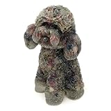 (SAJ) トルマリン パワーストーン 天然石 置物 犬 トイプードル（縦約10.5cm×横約6.5cm）