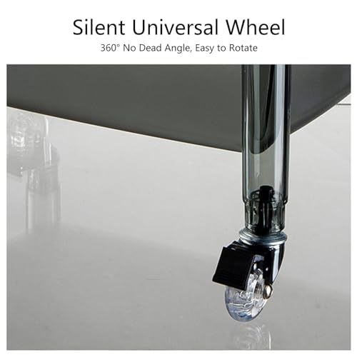 Carrito Plegable con Ruedas universales silenciosas, Carrito de acrílico Giratorio de 360° para un Amplio Espacio de Almacenamiento en la Cocina y el Dormitorio, carritos utilitarios desmont