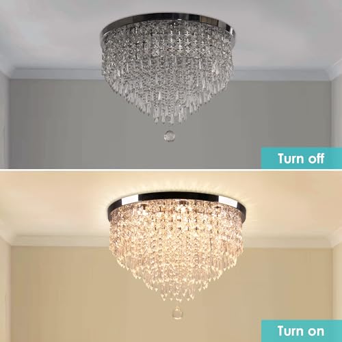 Image of Modern Chandelier Light Crystal Jhoomar Lighting Fixture Pendant Lamp LED Ceiling Lights for Hall, Living, Dining, Entryway (Stainless Steel, 63 Watt)