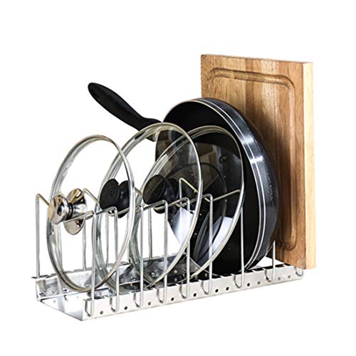 SHOW-WF Ajustable Altura Soporte de Tapa Cacerola del Pote Almacenamiento Estantes Almacenamiento de Los Soportes Estante Organizador Cocina,C(40X18cm)