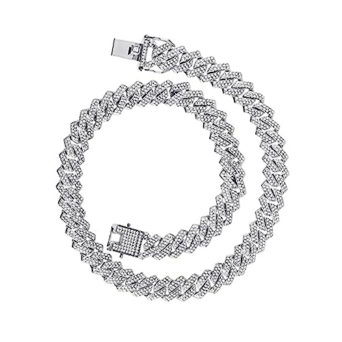 Healvian Pulsera De Cadena De Eslabones Cubanos Gemas De Imitación Apilable Para Hombres y Mujeres Joyería De Pulsera Obsequio De Joyería