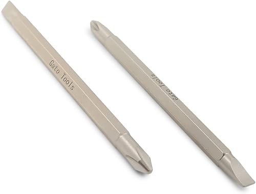 Gato Tools Juego de puntas de destornillador de impacto de acero para taladro, doble extremo para Phillips y tornillos ranurados (paquete de 2),