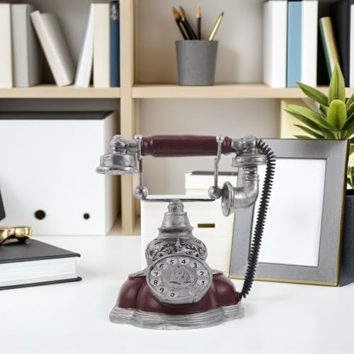 Téléphone vintage en résine rétro pour déco de meuble de salon - 6