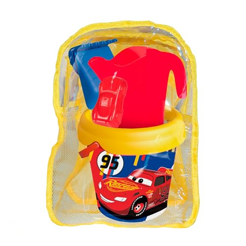 Smoby - Sac à Dos avec Seau de Plage Complet Cars - Set avec Pelle, râteau, Tamis, arrosoir et Moule - Jouet pour Enfants à partir de 18 Mois (7600862228)