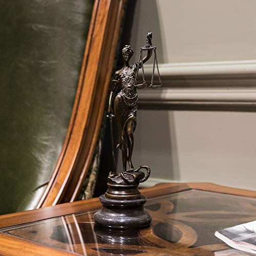 Estatua Lady Justice de bronce 8 pulgadas miniatura 4