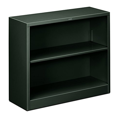 Image of HON Metal Bookcase - Bookcase with Two Shelves, 34-1 /2w x 12-5 /8d x 29h, Charcoal (HS30ABC)