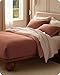 Bedsure Cotton Duvet Cover King - 100% Cotton Waffle Weave Burnt Orange Duvet Cover King Size, PureWoven Breathable Bedding Set for All Season, 3 Pieces, 104