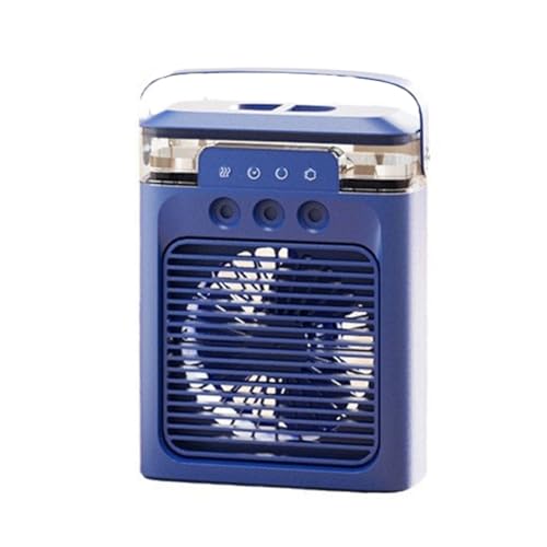 Sctecoau Ventilador de Aire Acondicionado Portátil Mini Enfriador de Aire Evaporativo con Colores Modos de Luz LED para Escritorio Mesita de Noche Mesa de Centro-B