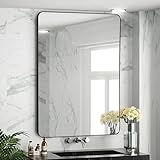 DUQIMO 24x36 Inch Black Bathroom Wall Mirror, Modern Rectangle Mirrors with Tempered Glass for Bedroom Living Room or Entryway Horizontal/Vertical Hanging
