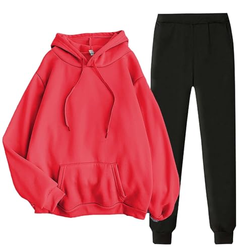Survêtement baggy Y2K femme pantalon sportif ensemble douillet rouge