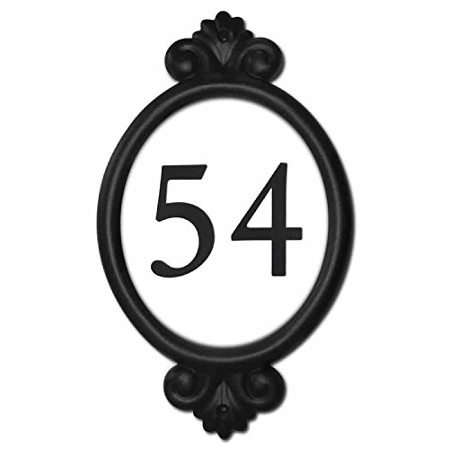 Exclusive Discount 60% Price Sight Lights Customized Engraved Address Signs, Black Frame, White Background - Black Numbers, Classic Frame Style, Numbers only