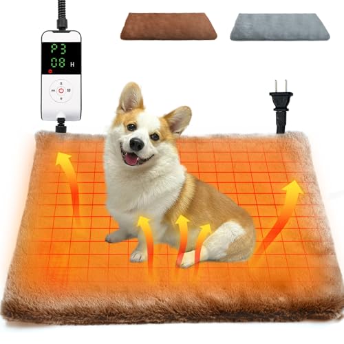 Codify ペット用ホットカーペット ペット用ヒーター 7段階タイマー付き(2/4/6/8/12/24H/ON)8段階温度調節 ほっとカーペット 猫 ペット ヒーター 犬 噛み癖対策 コード全身ラセン管付き(全長約2m) 防水難燃性 過熱保護装置 厚手の