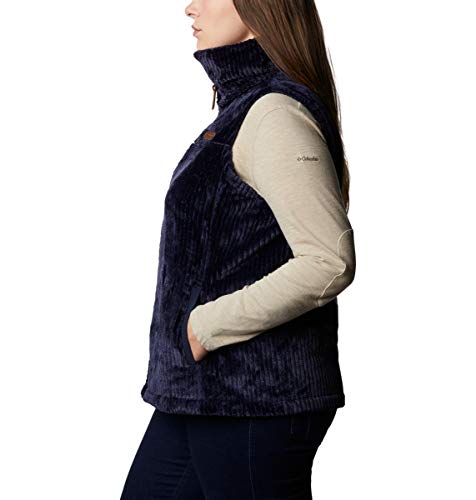 Columbia Women's Fire Side Sherpa Vest, Dark Nocturnal Stripe, 1X Plus #TOP7
