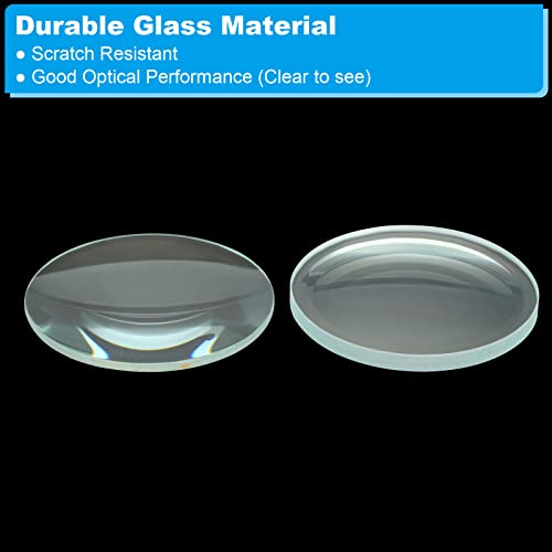 Image of PATIKIL 0.8 inch 1 inch (200mm 300mm) Focal Length Double Convex and Concave Lens Set, Glass Optically Polished Round Edges Lens for Physics Experiment Classroom, Clear