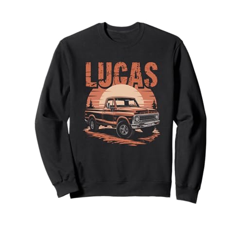 Lucas - Etiqueta de nombre personalizada para camioneta retro LUCAS Sudadera