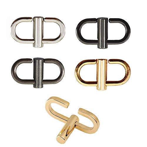 Wzong 5 hebillas de metal ajustables para acortar el bolsillo de la correa de la cadena, eslabones de la cadena, clip pequeño, acortador, longitud del bolso, accesorios, 5 colores Cover