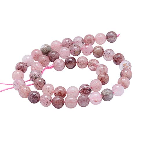 CHGCRAFT 130Pcs Natural Pink Strawberry Quartz Gemstone...