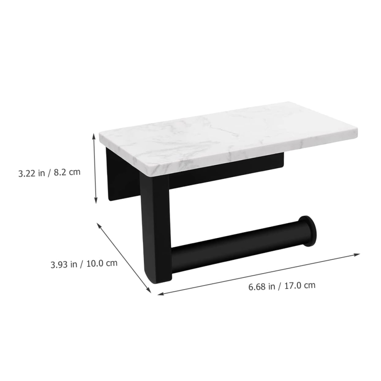 Portarotolo da Parete in Acciaio Inox e Marmo Bianco | Montaggio a Vite Viti Incluse, Adatto a Bagno e Cucina, Supporto per Pezzi e Oggetti