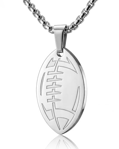 omodofo Regalos cristianos para él: collar de fútbol para hombres y mujeres, collar con colgante deportivo de atleta con versículo inspirador de la Biblia de Filipinas 4:13, cadena de caja de 24