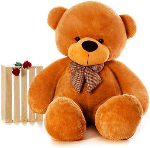 ZOONIO 3 Feet Huggable Teddy Bear with Neck Bow (Brown)