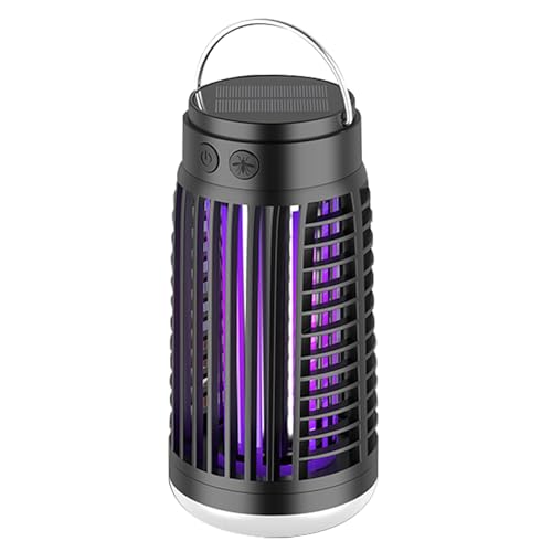 Lámpara solar antimosquitos, lámpara antimosquitos recargable de 2400 mAh, antimosquitos exterior, lámpara antimosquitos silenciosa, adecuada para jardín, camping y pesca
