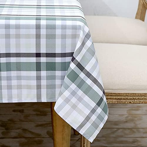 HARBORBAY Waterproof Fabric Tablecloths Rectangle 52 X 70, Wrinkle and Stain Resistant Polyester Plaid Table Cloths for Party,Kitchen Dining Table Cover for Spring and Summer,Grey
