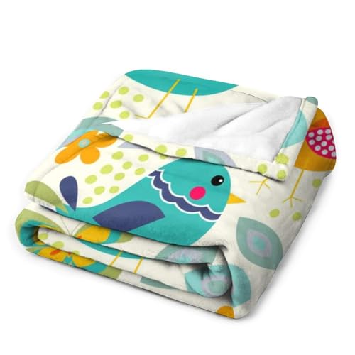 Couverture polaire oiseau mignon en flanelle douce et durable
