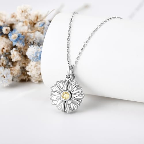 You Are My Sunshine Necklace/Dove Necklace/Tabby Cat 925 Sterling Silver Sunflower/Dove/Tabby Cat Pendant Jewelry Gifts for Women Lovers3