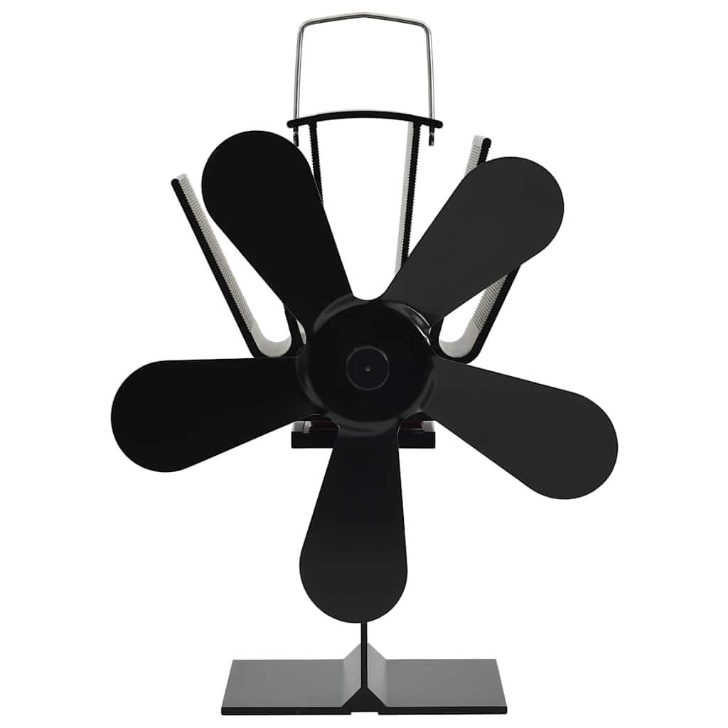 Ventilatore per stufa a 5 pale per camino a legna, ventilatore per camino alimentato a calore senza corrente, ventilatore silenzioso alimentato a calore per una distribuzione efficiente del