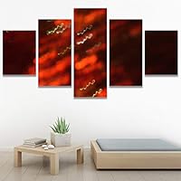 SIGNWIN 5 Panel Canvas Wall Art Abstract Closeup Colorful Digital Art Lights for Home Decorations Ready to Hang - 60