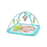 Bright Starts Safari Blast Activity Gym & Play Mat with Take-Along Toys, Ages Newborn +