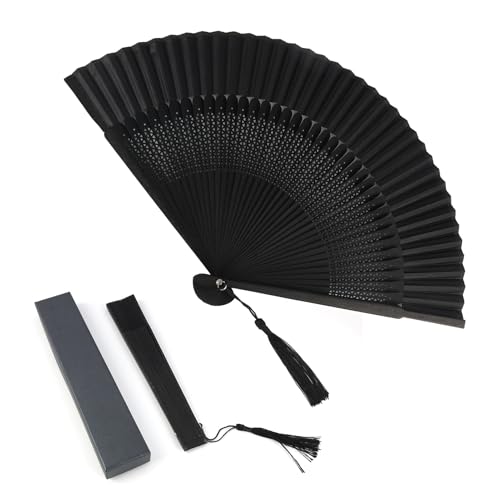 Abanico Plegable de Seda con Marco de Bambú，Estilo China Hecho a Mano，Decoración y Herramienta de Refrigeración，Regalo Elegante y Práctico Un accesorio versátil y elegante para cualquier ocasión.