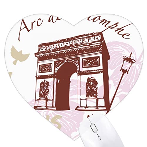 Tapis de souris Arc de Triomphe Paris historique forme de cœur