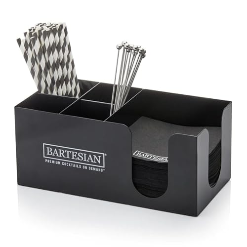 Bartesian Bar Caddy Organizer and Storage Station - Premium Black
