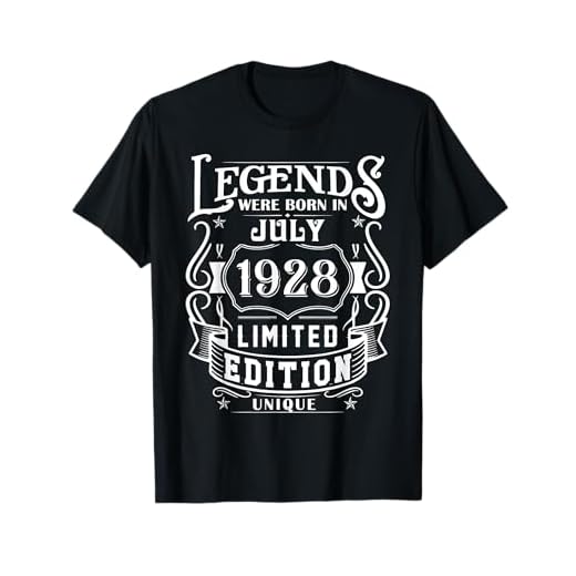Cumpleaños Julio 1928 Edición Limitada Regalo Legend July Camiseta
