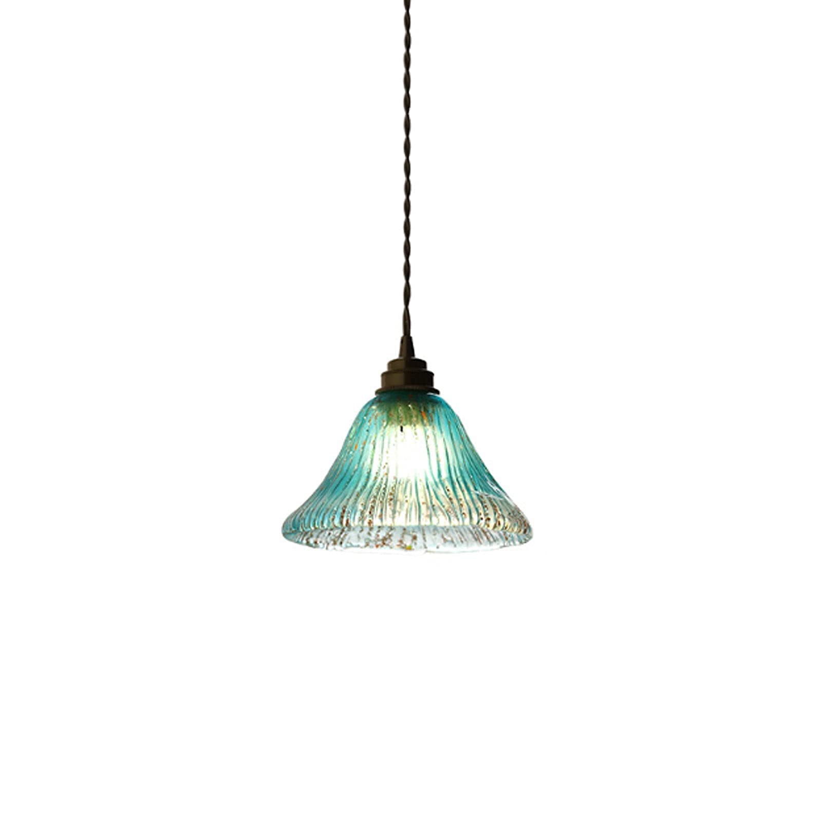 Suspension verre bleu E27 luminaire réglable pour couloir cosy