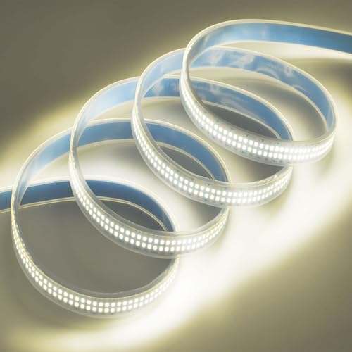 Image of SUYOOULIN LED Strip Lights, 16.4ft Dimmable DC 12V SMD 2025 Double Rows 3120 LEDs 65000LM Super Bright LED Ribbon Strip, Tube Waterproof IP67 for Home Party Decoration (Neutral White 4500K)