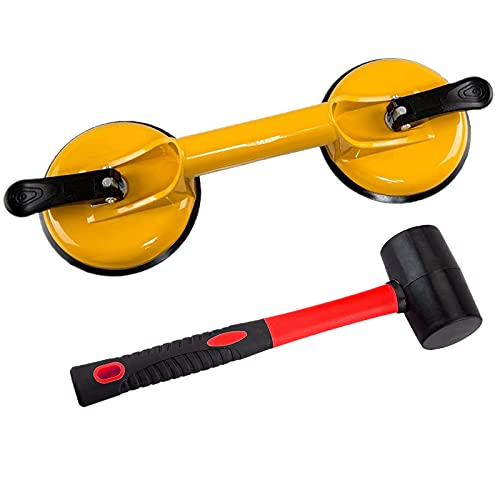 XUMAKI Floor Gap Fixer Tool, Floor Suction Cup and Rubber Mallet for Laminate Floor Gap Repair