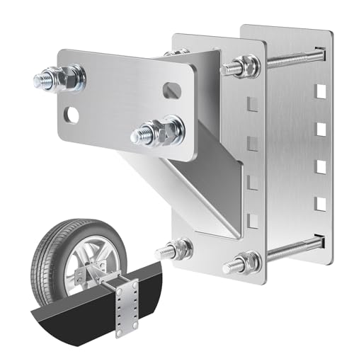 GADFISH Stainless Steel Spare Tire Carrier Upgrade Spare Tire Mount Trailer Carrier Bracket Fits 4 & 5 & 6 Lugs Trailer Wheels on 4 4.5 4.75 5 and 5.5 Bolt Patterns Holds up to 150 Lbs