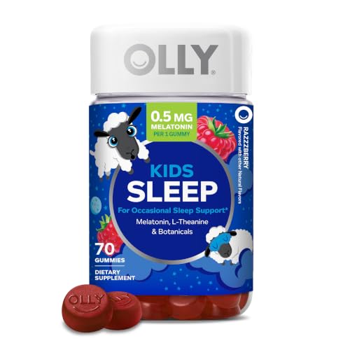 OLLY Kids Sleep Gummies, 0.5mg Melatonin, L Theanine, Chamomile...