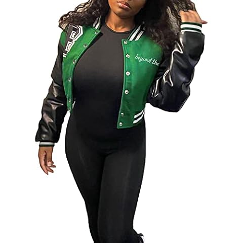FeMereina Women's Cropped Varsity Jacket Cover