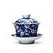 Vilight Chinese Gaiwan Porcelain Tea Cup - Housewarming Gifts for Women Men Mom Sisters Indoor Decor- Handmade Blue and White 5.6oz